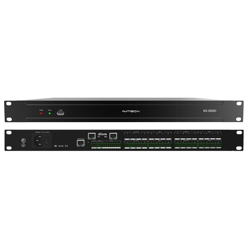 8-kanals professionel Dante DSP